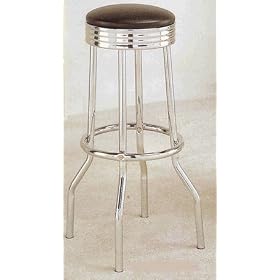 Click here to buy Black Retro Chrome Swivel Bar Stools by Furniture.