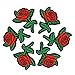 XUNHUI DIY Roses Patches for Clothing Iron Embroidered Patch Applique Iron on Patches Sewing Accessories Badge Stickers for Clothes Bag 6 PCS