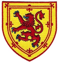 Scotland Coat of Arms Patch Lion Rampant Shield Embroidered Iron-On Royal Standard Flag