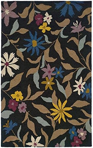 Heirloom Rugs Floral Garden Rug, Charcoal/Multi, 5' x 8'