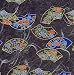 Yuzen Chiyogami- Gold Fans with Flowers on Black 31.5