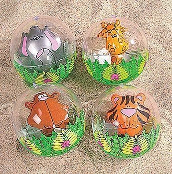 4 Zoo Animal Beach Balls by Party902