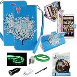 Mstechcorp - HTC Desire 626 / 626s Case- Magnectic Leather Folio Flip Book Wallet Pouch Case Cover with Fold up Kickstand and Detachable HTC Desire 626 - Includes Accessories (Spring Tree Sky Blue)
