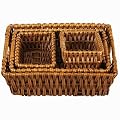 Household Essentials ML-9195 Rectangular-Shaped Woven-Willow Basket, Set of 4