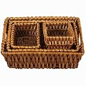Household Essentials ML-9195 Rectangular-Shaped Woven-Willow Basket, Set of 4