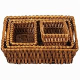 Whitney Design ML-9195 Rectangular-Shaped Woven-Willow Basket, Set of 4