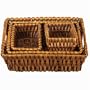 Household Essentials ML-9195 Rectangular-Shaped Woven-Willow Basket, Set of 4