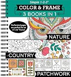 Color & Frame Coloring Book - 3 in 1 - Nature, Country, & Patchwork