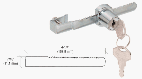 CRL Chrome Sliding Glass Door Lock - Keyed Alike