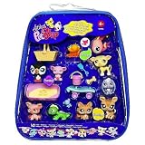 Littlest Pet Shop 10 Pack Bobble Heat Pet Figure Set with 3 Sportiest Pets (Orange Frog #874, Beige Whippet #875, Angel Fish #643), 3 Cuddliest Pets (Deer #634, Purple Lop Eared Bunny #648, Orange Tabby Cat Kitten #649) and 4 Funniest Pets (Pink Pig #622, Pink Mouse#633, Green Iguana #651, Penguin #654) Plus Lots of AccessoriesIMAGE