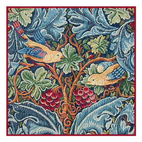 Birds and Acanthus Vine by Arts and Crafts Movement Founder William Morris Counted Cross stitch Chart