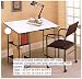 WHITE LAMINATED DRAFTING TABLE AND ARM CHAIR