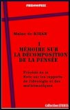 Mémoire sur la décomposition de la pensée Tome I (French Edition)