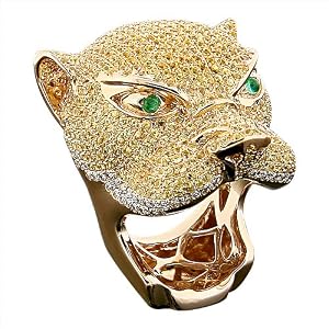 YELLOW AND WHITE 1.94 CT DIAMOND PANTHER RING