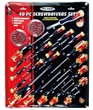 KR Tools 12820 40-Piece Flame Handle Screwdriver and Bit Set in Clamshell Case