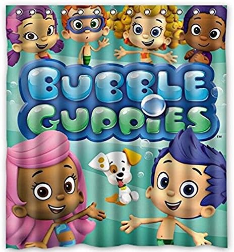 Welove Smart Custom Cartoon Bubble Guppies Pattern Bathroom Shower Curtain Polyester Fabric Shower Curtain ,60X72 Inch