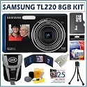 Samsung TL220 DualView 12.2MP Digital Camera in Blue+ 8GB Accessory Kit