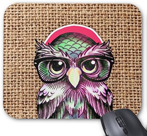 Poem Magine Wise Owl With Funny Glasses Rectangle Non-slip Rubber Mouse Pad 8" X 10"