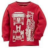 カーターズ Carter's 保温 トップス Tシャツ 長袖 100% 綿 サーマル 秋冬 Firetruck Thermal Tee 12M (72-78cm) [並行輸入品]