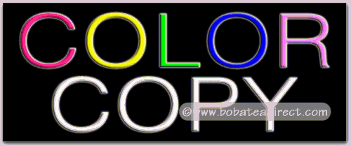 Color Copy Neon Sign (13H x 32L x 3D)