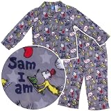 Dr. Seuss Young Boys Green Eggs & Ham Coat-Style Pajamas Size 5