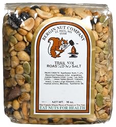 Bergin Nut Company Trail Mix, Roasted No Salt, 16-Ounce Bags (Pack of 4)