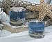 DecoGlow Seaside Villa Collection 3-Inch Oval Glass, Blue Gel Candle With Decorative Shells