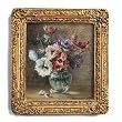 Anemones in a Vase - Gold Frame Magnet with pop-out easel (2-3/4" x 2-1/2")