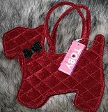 Girl's Toby Red Velvet Scottie Dog Purse