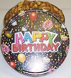 Gourmet Food : Scott's Cakes Honey-Mustard Pretzel Nuggets in a Large Happy Birthday Tin