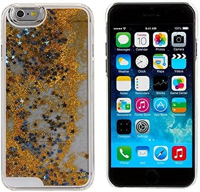 iPhone 5S Case, iPhone 5 Stylish Case, Bingomax Premium Fashion Case for iPhone 5S [Glitter Quicksand with Stars] Fancy Clear Cute Case [Transparent See Through Hard Cover] for iPhone 5S/ iPhone 5 - Gold