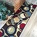 Rubber Backed Runner Rug, 22 x 60 inch, Modern Circles, Non Slip, Kitchen Rugs and Mats