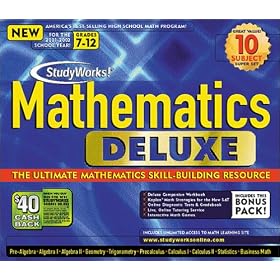 Click here to buy StudyWorks Mathematics Deluxe 5.0 by Mathsoft.