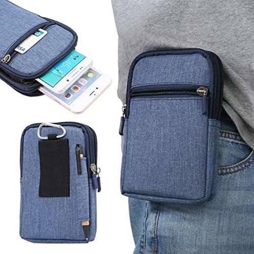 Gcepls Universal Multifunction Leisure Smartphone Holster Pouch Belt Waist Bag Nylon Pouch Security Pack for iPhone 6s Plus/ Samsung galaxy S7 / S7 Edge and 6.5" Smartphone (Blue)