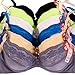 MaMia Women's 6 Push Up Bras Floral Lace Trim Basic Colors
