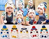 【デザインと5色から選べる】ぼんぼん付 ボア ニット帽 ベビー キッズ  子供 クマ 秋冬 防寒 耳あて 秋冬 防寒 《カラフル手袋付》 (Cタイプ, ブルー) CT58497BL