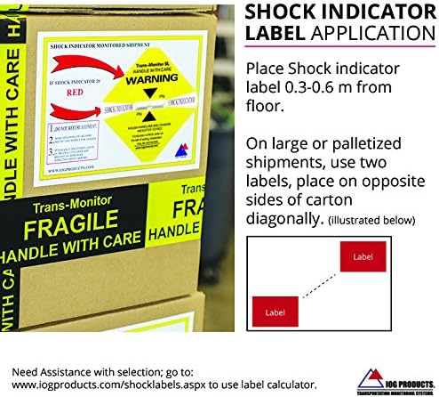Shock Label - 25 Per Case - Shock Label - Damage Indicator Label - Impact Label - Shipping Monitor - Shipping and Handling - Shipping Warning Label - Shipping Labels - Shipping Supplies - Warning Label (Yellow 25g)