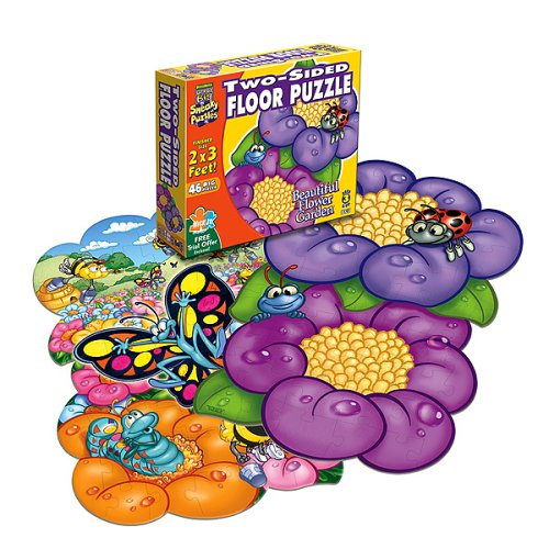 Childrens Toyshop  Toys : Patch Two Sided Beautiful Flower Garden Floor 46 Piece Jigsaw Puzzle