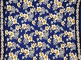  : HIBISCUS FLOWER SARONG "ROYAL BLUE / WHITE"