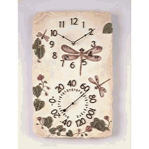Dragonfly Clock and Thermometer Combo (Multi) (18 H x 11 W)