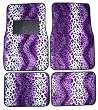 Purple Leopard Animal Print Front & Rear Carpet Car Truck SUV Floor Mats