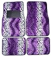 Purple Leopard Animal Print Carpet Floor Mats for Cars / Truck - A Set of 4 Universal Fit