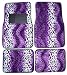 Purple Leopard Animal Print Front & Rear Carpet Car Truck SUV Floor Mats
