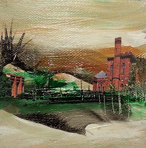 Mixed Media Small Collage and Painting-Decopage on 4x4 canvas-4