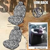 8 PC Universal Fit Zebra Seat Covers With Steering Wheel, Seat Belt Cover and Air Vent Pouch