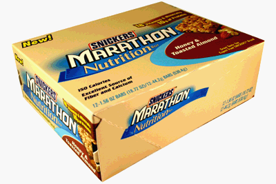 Snickers Marathon Nutrition Bar<br>Honey Toasted Almond 12 Bars by Mars