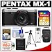 Pentax MX-1 Digital Camera (Classic Silver) with 32GB Card + Case + Tripod + Accessory Kit