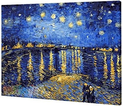 DIY Digital Oil Painting Living Room Landscape Flowers Anime Figure Coloring Hand-painted Decorative with Thick Frame (01)