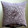 Violet Light - Throw Pillow Covers - Silk Pillow Cover with Sequins & Beads Embroidery