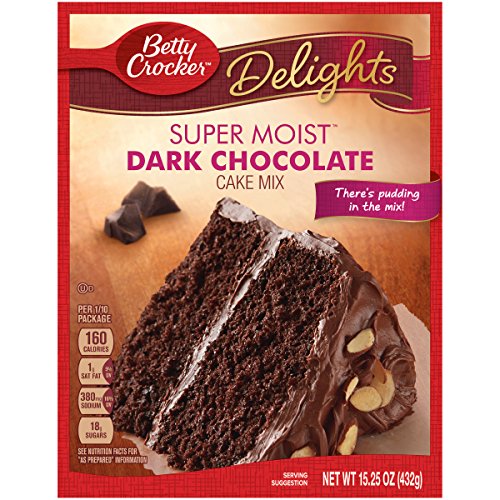 Betty Crocker Supermoist Cake Mix, Dark Chocolate, 15.25-Ounce (Pack of 6)